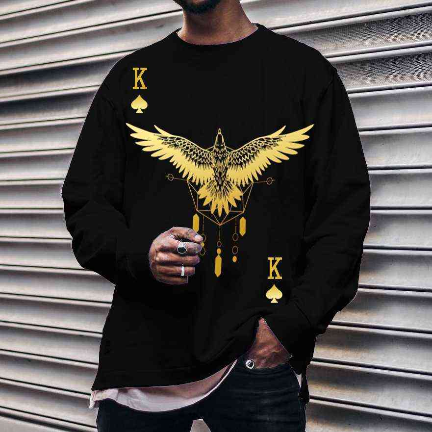 full sleeve applique men sweatshirt