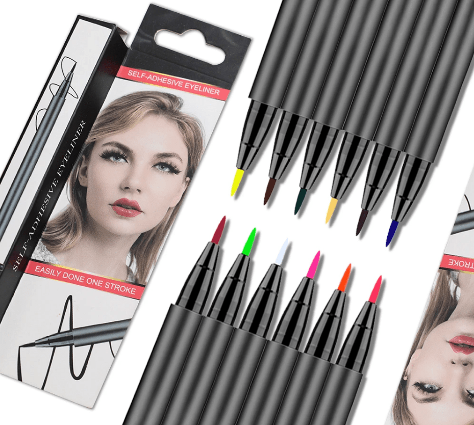 12 Colors Liquid Self Adhesive Eyelashes Eye Liner Pen | CrazyEyelash ...