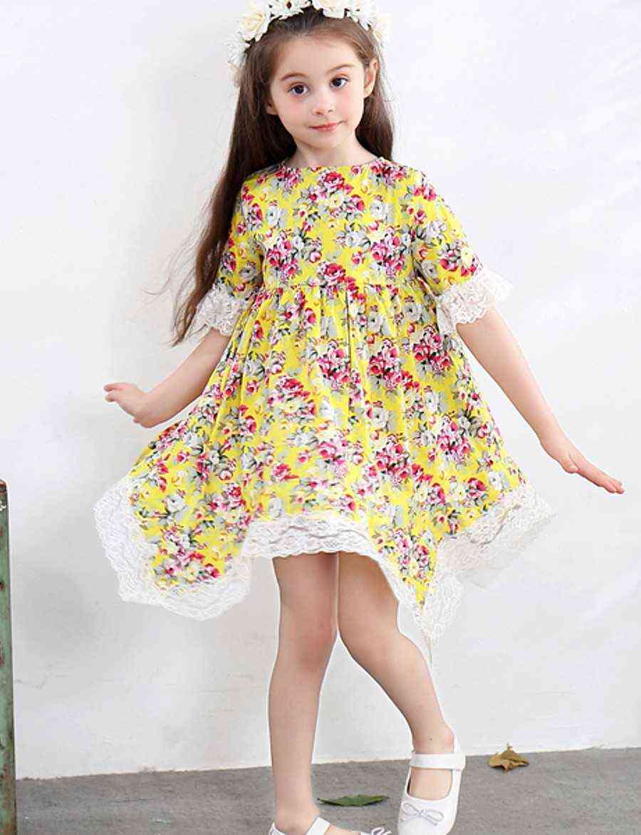 Kids Girls' Floral Yellow Dress | Ador - DBargains