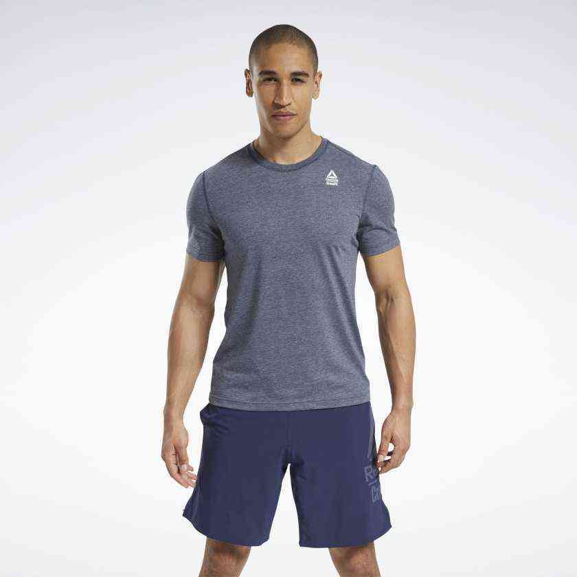 Reebok CrossFit Burnout Tee - Slim-Fitting T-Shirt with Sweat-Wicking Fabric - DBargains